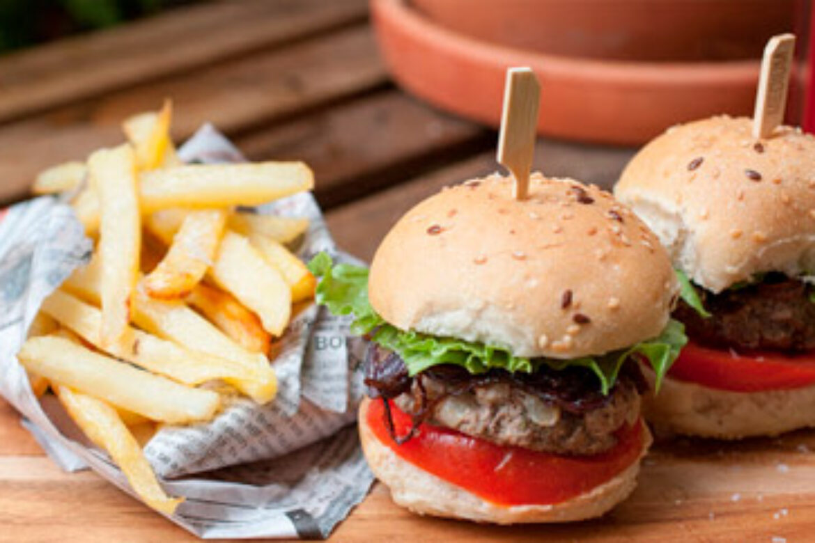 Mini burger with fries